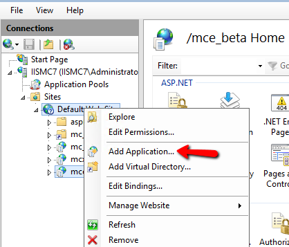 Add Application Button